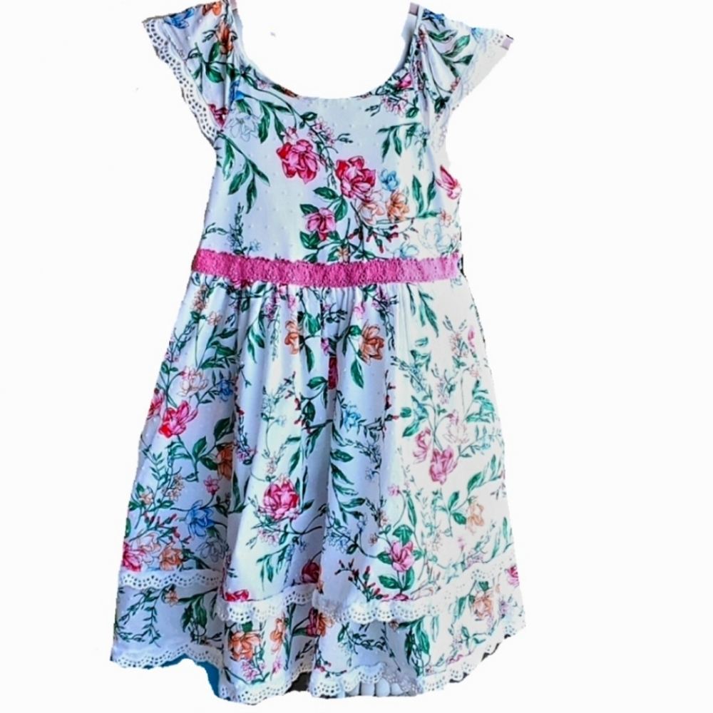 Laura Ashley Floral Tiered Cotton Dress With Lace Detail And Tulle Size …